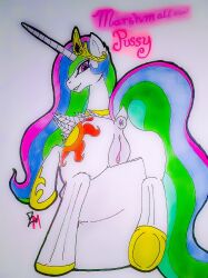 female marshmallow my_little_pony pony princess_celestia_(mlp) pussy roxasnuggets13 vagina