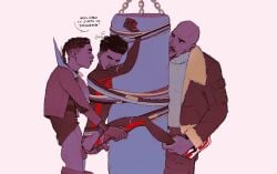 brown_skin captured gay marvel miles_morales_(earth_42) miles_morales_(spider-verse) milkycoffee nsfw very_dark_skin yaoi