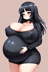 ai_generated cummoe curvaceous curvy gigantic_breasts huge_ass huge_belly huge_breasts hyper_pregnancy nipple_bulge original original_character pregnant thick_thighs