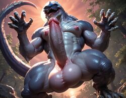 1boy abs ai_generated anthro balls bara big_balls big_muscles big_nipples big_pecs big_penis booster_rex cumshot daddy dilf erect_nipples erection gay huge_balls huge_cock huge_muscles huge_nipples huge_pecs hunk khanivore lizard lizardman love_death_+_robots male male_only monster muscular muscular_anthro muscular_male nipples nude pecs penetration penis purple_body reptile scalie solo spikes_(anatomy)