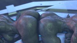 2017 2girls 3d absurdres alien animated ass bent_over big_ass big_breasts bouncing_breasts breasts dat_ass dildo double_insertion female female_sangheili grey_skin halo_(series) huge_ass huge_breasts insertion large_breasts monster monster_girl multiple_girls no_sound nude sangheili source_filmmaker twitchyanimation video yuri