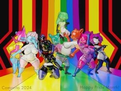 3d_(artwork) 4:3 absurd_res animal_crossing ankha_(animal_crossing) anthro aromantic_pride_colors asexual_pride_colors bat blender_cycles canid canine clothing comorito digital_media_(artwork) disney elbow_gloves equid equine felid feline female gimp_suit gloves goblin group hi_res horse human isabelle_(animal_crossing) judy_hopps lagomorph latex latex_clothing latex_gloves leather_pride_colors leporid lgbt_pride male mammal multiple_girls nintendo null pony pride_color_clothing pride_color_flag pride_colors rabbit rouge_the_bat sega shantae shantae_(character) shantae_(series) sonic_(series) sonic_the_hedgehog_(series) transgender_pride_colors wayforward zootopia