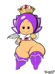 big_ass fairy fairy_wings female female_only flat_chest grey_impact mario_(series) mob_face nintendo pixel_art purple_hair solo sprixie_princess super_mario_3d_world tagme thick_thighs white_background