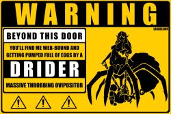 3:2 ambiguous_gender arachnid arthropod better_version_at_source bodily_fluids bound breasts drider dungeons_and_dragons duo egg egg_implantation genitals hasbro human lluisabadias mammal naked nude oviposition ovipositor spider_web tagme text warning_sign warning_sign_person wizards_of_the_coast