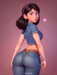 1girls ai_generated ass_focus back back_view big_ass big_balls big_butt bubble_butt commission cute_eyes cute_face cute_girl elygordan elygordanart female female_only hips_wider_than_shoulders huge_ass huge_butt human jeans jeans_skirt looking_at_viewer looking_back looking_back_at_viewer nipples patreon pink_swimsuit small_breasts smaller_female solo swimsuit the_incredibles the_incredibles_2 thick_thighs violet_eyes violet_parr wide_hips