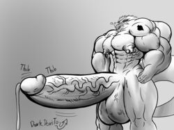 2017 anthro balls big_balls big_muscles big_nipples big_penis darkdorito draconer dragon forced greyscale hi_res huge_balls huge_muscles humanoid_penis hyper hyper_balls hyper_muscles hyper_penis ielga male male_only monochrome muscular muscular_male newdraconergraffiti nipple_piercing nipples nude pecs penis piercing precum rape rape_face standing tattoo vein veiny_penis