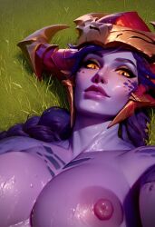 ai_generated big_breasts league_of_legends purple_skin rai_ai selfie shyvana