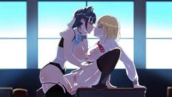 1futa 1girls 60fps animated big_balls big_breasts big_penis blonde_hair blue_hair bottomless breasts clothed clothing cum cum_in_pussy dark_blue_hair duo erection feet female futa_on_female futanari hololive hololive_english human jakada kissing kissing_while_penetrated light-skinned_female light-skinned_futanari light_skin moaning mostly_nude orgasm ouro_kronii penis sex short_hair sitting sound standing vaginal_penetration video virtual_youtuber voice_acted watson_amelia