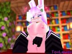 1girls 3d angel_(eeveelewds) anus ass bedroom big_breasts bunny_ears bunny_girl bunny_humanoid eeveelewds erect_nipples female female_only flower_in_hair horny_female inviting_to_sex living_room masturbation mine-imator minecraft multicolored_hair on_bed outside pierced_nipples sitting_down smile solo solo_female stockings tagme wet_pussy