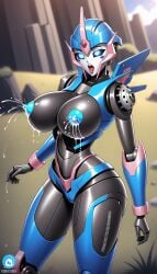 1robot_girl ai_generated arcee arcee_(prime) beach big_breasts blue_eyes blue_nipples cybertronian female lactating metallic_body milk nipples no_bra robot_girl robot_humanoid roger1011 thighs transformers transformers_prime