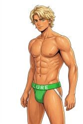 ai_generated gay jockstrap jockstrap_only lloyd lloyd_garmadon male male_only muscular_male ninjago sexy underwear