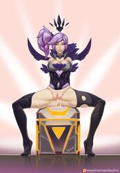 1girls breasts cleavage cum cum_in_pussy cum_inside dark_elementalist_lux elementalist_lux female female_only ksen ksenobayt league_of_legends luxanna_crownguard pussy solo spread_legs thighhighs