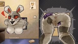 ! 1girls anthro anus ass costume female five_nights_at_freddy's furry leewonteey rabbit rabbit_ears rabbit_girl red_eyes scottgames thighs vanny_(fnaf)