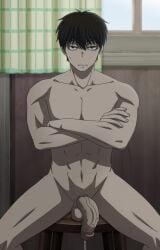 abs balls bara dhlinez edit kaminaki_sekai_no_kamisama_katsudou male male_only muscle muscles muscular muscular_male penis solo urabe_yukito