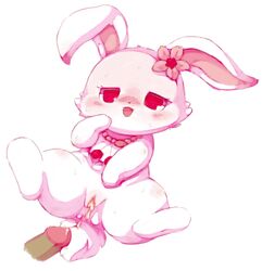 1girls artist_request cum cum_in_pussy cum_inside disembodied_penis female furry jewelpet jewelpet_(species) open_mouth penis pussy rabbit red_eyes ruby_(jewelpet) sanrio sega sega_toys solo uncensored white_background