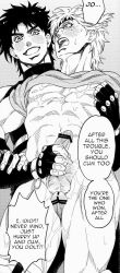 2boys battle_tendency caesar_zeppeli dokukinokosha english_text erection gay jojo's_bizarre_adventure joseph_joestar male male/male male_only masturbation penis penis_between_thighs text thigh_sex yaoi