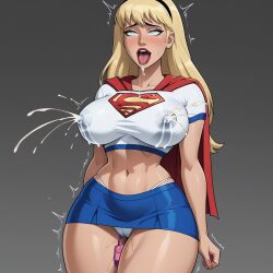 ahe_gao ai_generated huge_breasts lactation milk_squirt squirting_through_clothes supergirl superheroine thong vibrator