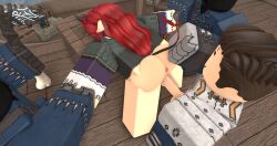 1girls 3boys 3d anus artist_request ass bottomless exposed_ass fantasy legends_of_the_aether long_hair medieval partially_clothed penis pussy questionable_consent rape raped red_hair roblox roblox_game robloxian source_request tagme vaginal_penetration