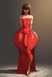 1boy ai_generated big_ass bimbo_lips dress eyes_covered femboy femboyarashi feminine_male girly hourglass_figure looking_at_viewer male male_only penis sissy thick_thighs wide_hips yes