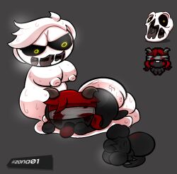 armless artist_upload big_breasts big_nipples black_skin blind blindfolded blood delirium_(the_binding_of_isaac) demon demon_horns demon_wings fat_cock glowing_eyes goo gray_background incubus lilith_(the_binding_of_isaac) massive_breasts massive_penis musk musk_clouds red_eyes red_hair reference_image rule_63 shapeshifter slime succubus sweat the_binding_of_isaac white_hair white_skin yellow_eyes zona01