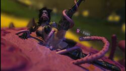 black_hair breasts cum cum_in_pussy defeated_heroine egg egg_implantation egg_laying female final_fantasy_xiv habaneroart miqo'te muffled_moaning ovipositor partly_clothed restrained_by_tentacles tagme tentacle tentacle_penetration tentacle_rape tentacle_sex video