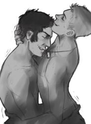 anal anal_sex biting_own_lip cowgirl_position damnnateyou dogtags gay implied_oral implied_penetration implied_sex in_lap male male_only on_lap riding riding_penis scout_(team_fortress_2) sniper_(team_fortress_2) team_fortress_2 tf2 yaoi