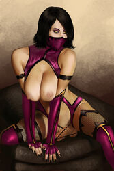 1futa 2d breasts erection futa_only futanari intersex kaihlan large_breasts mask mileena mortal_kombat nipples penis solo