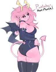 ass ass_cheeks ass_focus black_sclera boku_no_hero_academia breast_squish breasts ear_piercing earrings fit fit_female holic_fz long_tail mina_ashido my_hero_academia pink_tail pointy_ears post-timeskip pulling_clothing sideboob succubus_costume succubus_tail succubus_wings tail taut_clothes thick_thighs thigh_squish thighhighs thighs tight_clothing toned toned_female yellow_eyes yellow_horns