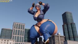 1girls 3d 3d_(artwork) angel_(kof) big_breasts bottom_heavy bottom_heavy_female breasts building buildings city dinner-kun female female_focus female_only giant_female giant_woman giantess hips king_of_fighters large_boobs large_breasts light-skinned_female light_skin mexican mexican_female solo solo_female solo_focus thick_thighs thighs white_hair white_hair_female wide_hips