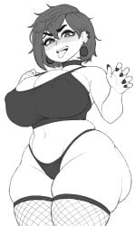 1girls anime ayase_momo big_breasts blush blush_lines bra bralette choker chubby chubby_female crop_top dandadan earrings female female_only goth goth_girl gothic gothified ham_saus large_boobs large_breasts massive_boobs massive_breasts momo_ayase nipple_bulge nipples_bulge no_pants open_mouth painted_nails panties plump plump_breasts plump_thighs short_hair sketch thick_ass thick_legs thick_thighs tongue tongue_out wip