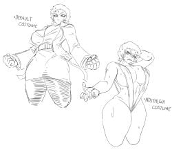 1girls bamman capcom dark-skinned_female dark_skin female_only genderswap_(mtf) rule_63 short_hair short_hair_female sling_bikini solo solo_female solo_focus street_fighter suit tagme urien white_hair white_hair_female