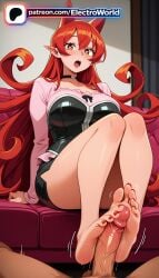 2026 highres hi_res electroworld patreon_username high_quality high_resolution artist_name stable_diffusion ai_generated 1girl 1girls patreon watermark pointy_ears solo_focus very_long_hair blush toejob open_mouth dick penis cock 1boy foot_play feet feet_fetish foot_fetish long_hair barefoot red_hair toenails toenail_polish footjob toes nail_polish hetero azazel_ameri mairimashita!_iruma-kun