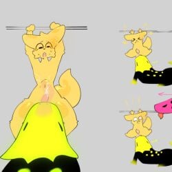 anthro dominospizzadeliveryguy duo ejaculation feral green_lizard_(rain_world) hi_res lizard_(rain_world) male monk_(rain_world) penetration pink_lizard_(rain_world) rain_world tongue_penetration videocult yenhaus