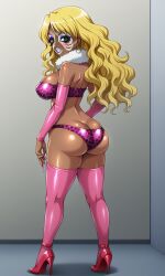 23afterhours aged_up ai_generated blonde_hair corrupted corruption dark-skinned_female face_paint gyaru hot kuro_gyaru leopard_print_bikini long_nails magical_girl pink_legwear pink_nails puella_magi_madoka_magica shizuki_hitomi