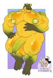 1ceberg absurd_res anthro banana_slug big_muscles big_pecs erection foreskin gastropod genitals hand_on_belly hand_on_hip hi_res male mollusk musclegut muscular muscular_male nipples nude pecs penis slug solo thick_thighs yellow_body