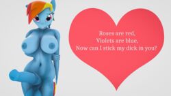 1futa 2017 3d animal_genitalia animal_penis anthro areola balls breasts busty cleavage dickgirl equine_penis friendship_is_magic furry futanari horsecock hourglass_figure huge_balls huge_breasts huge_cock intersex my_little_pony navel nipples penis poem rainbow_dash_(mlp) rainbow_hair screwingwithsfm solo source_filmmaker straight_hair testicles valentine voluptuous