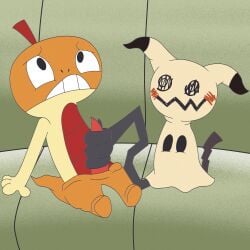 absurd_res digital_media_(artwork) duo generation_5_pokemon generation_7_pokemon genitals hi_res male male/male masturbation mimikyu nintendo penis pokemon pokemon_(species) poketoon scraggy simple_background tons1_(artist)