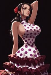 1girls ai_generated big_breasts boycroco619 breasts brown_hair clothing dancer dancing dress female female_only one_piece viola_(one_piece)