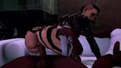 1girls 2boys 3d animated dark-skinned_male interracial jack_(mass_effect) mass_effect no_sound penis shweeei tagme vaginal_penetration video