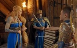 aesir_(norse_mythology) age_difference ai_edit ai_enhanced ai_generated areolae atreus blonde_female blonde_hair breasts command daughter_in_law dominant_male father-in-law_and_daughter-in-law father_in_law forced_exposure forced_presentation forced_undressing god_of_war god_of_war_ragnarok goddess indoors milf mother naked nipples norse_mythology odin_(god_of_war) official_art old_man older_female_and_younger_male older_male_and_younger_female sif_(god_of_war) tagme tattoo undressing video video_game_character video_games wife