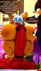 3d_(artwork) absurd_res accessory amy_rose anklet annoyed anthro avian balls bat big_balls big_breasts big_penis bird breasts choker clenched_teeth cock_ring cross-popping_vein cuckold digital_media_(artwork) ear_piercing ear_ring echidna english_text eulipotyphlan fangs female genitals gold_(metal) gold_anklet gold_choker gold_jewelry gold_necklace group hand_on_penis hands_behind_back hedgehog hi_res hirundinid hoop_ear_ring huge_balls huge_breasts huge_penis huge_thighs hyper hyper_balls hyper_genitalia hyper_penis imminent_sex jewelry knuckles_the_echidna lips looking_away lustful_gaze lying lying_on_ground male mammal micropenis monotreme necklace on_back on_ground open_mouth oscine passerine penis penis_accessory penis_jewelry piercing profanity ring_piercing rocketspuff rouge_the_bat sega shadow_the_hedgehog small_balls small_penis smug_grin sonic_riders sonic_the_hedgehog_(series) speech_bubble swallow_(bird) teeth text thick_lips thick_thighs tongue tongue_out wave_the_swallow