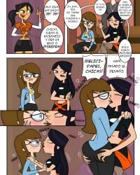 2girls 3girls ally_(disventure_camp) ass big_ass big_breasts big_butt black_eyes blue_eyes blush breasts brown_hair butt_bigger_than_body butt_focus butt_grab closed_eyes clothed_sex comic comic_page comic_panel dark_hair disventure_camp female female_focus female_only focus focus_on_ass friends gamer_girl girls_kissing girls_only goth_girl grabbing grabbing_another's_ass grabbing_ass grabbing_from_behind grabbing_shoulders heart_symbol hearts_around_head kissing kissing_while_masturbating kristal_(disventure_camp) multiple_girls odd_nation_cartoons only_female riccardus97 secretly_loves_it shy smack spanish_text tess_(disventure_camp) translated translation_request voluptuous_female white_skin yuri