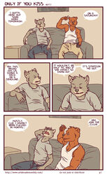 anthro artdecade bear canine comic english_text fur gay grizzly_bear male male/male male_only mammal text wolf yaoi