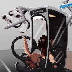 absorption_vore animate_inanimate corruption femboy fusion gay glory_hole identity_death latex latex_transformation mouth_fetish open_mouth pedestrian_corruption phone_booth rufia sharp_teeth stop_light tagme traffic_light transformation vore