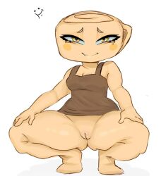 ammonite anthro bfdi_chewing_face breasts cephalopod crouching dandy's_world female hands_on_legs hands_on_thighs looking_at_viewer marine mollusk prehistoric_species shelly_(dandy's_world) showing_pussy small_breasts smile smiling_at_viewer solo squatting_pose thick_thighs ziinoxxx