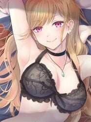 1girls armpit armpit_crease armpit_peek armpits bare_armpits bare_arms bare_belly bare_chest bare_hands bare_midriff bare_shoulders bare_skin black_bra black_underwear blonde_female blonde_hair blonde_hair_female bra breasts busty busty_female busty_girl busty_teen cleavage closed_mouth_smile collarbone digital digital_art digital_drawing digital_drawing_(artwork) digital_media digital_media_(artwork) dot_nose ear_piercing ear_piercings elbows exposed_armpits exposed_arms exposed_belly exposed_chest exposed_midriff exposed_shoulders exposed_skin eyebrows_visible_through_hair female female_focus female_only fingers hairless_armpits half_naked half_nude hand_behind_head head_tilt high_resolution high_school_student highres kanden_sky kitagawa_marin lace-trimmed_bra lace-trimmed_underwear lace_bra lace_underwear laced_bra laced_underwear large_breasts lean_figure lips long_hair looking_at_viewer lying lying_down lying_on_back midriff naked naked_female naked_woman narrow_waist nude nude_female nudity on_back pierced_ear pierced_ears pink_eyes pink_eyes_female posing posing_for_the_viewer posing_naked posing_nude ribbon_bra school_girl semi_nude shaved_armpits shoulders simple_background slender_body slender_waist slim_waist smile smiley_face smiling smiling_at_viewer smirk solo sono_bisque_doll_wa_koi_wo_suru teen_girl teenage_girl teenage_tits teenager tilted_head underwear underwear_only upper_body young_female young_woman