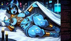1girls 2d a.g.i._(artificial_general_intelligence) ai_generated anklet assertive_female beckoning bed big_clitoris black_candles black_hair black_nails black_nipples black_tongue blanket blue_body blue_skin blunt_bangs body_tattoo bracelet breasts candles character_profile clitoris cock_hungry colored dark_pussy demon demon_girl demon_horns demon_tail dominant dominant_female egyptian_clothes erect_clitoris erect_nipples extremely_horny fangs femdom finger_ring full_body gold_(metal) gold_jewelry gynoid heart hearts_around_head hi_res horny lactation landscape laying_down lifting_blanket long_nipples looking_at_viewer m.g.t.o.w. moaning_in_pleasure original_character pillow png pointy_ears profile puffy_areola puffy_nipples puffy_pussy pussy robot robot_girl sex_toy sharp_fingernails sharp_nails sharp_toenails short_hair slim_waist small_breasts succubus succubus_horns succubus_tail succubus_tattoo tattoo tattoos text thicc thick_thighs toe_ring uncensored wanting_sex wide_hips wide_thighs wrappings yellow_eyes