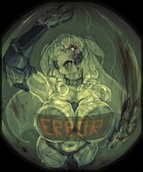 2d big_breasts censor_bar indie_virtual_youtuber juniper_(egocider) juniper_actias mandibles monster_girl moth slime slime_girl tongue_out tummy virtual_youtuber