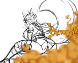 anus_cutout big_ass big_breasts chro-sis fart fart_cloud fart_fetish fart_torture farting farting_in_face farting_on_face original_character sketch skunk_ears skunk_girl skunk_tail taped_nipples