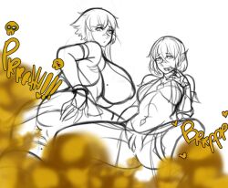 asshole big_ass chro-sis fart fart_cloud fart_fetish farting huge_breasts jiangshi oc original_characters pussy sketch smile